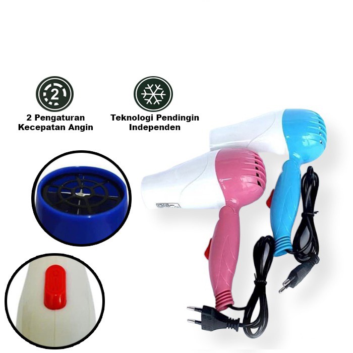 Pengering Rambut Lipat Hair Dryer Mini/ Pengering Rambut Portable / Hairdrayer mini INV N-1290 N 1290