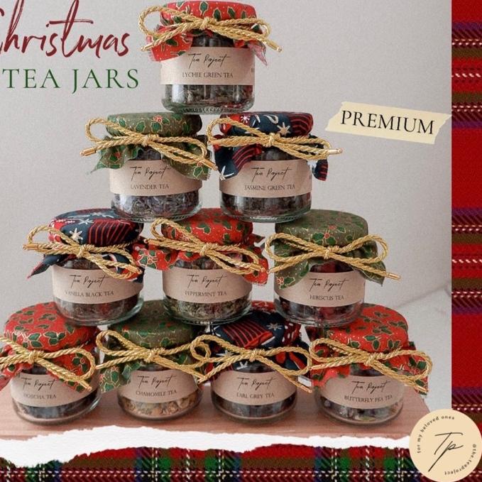 

FG3❀ Tea Project Christmas Tea Jars Premium Tea Selections | Hampers Natal Barang Laris