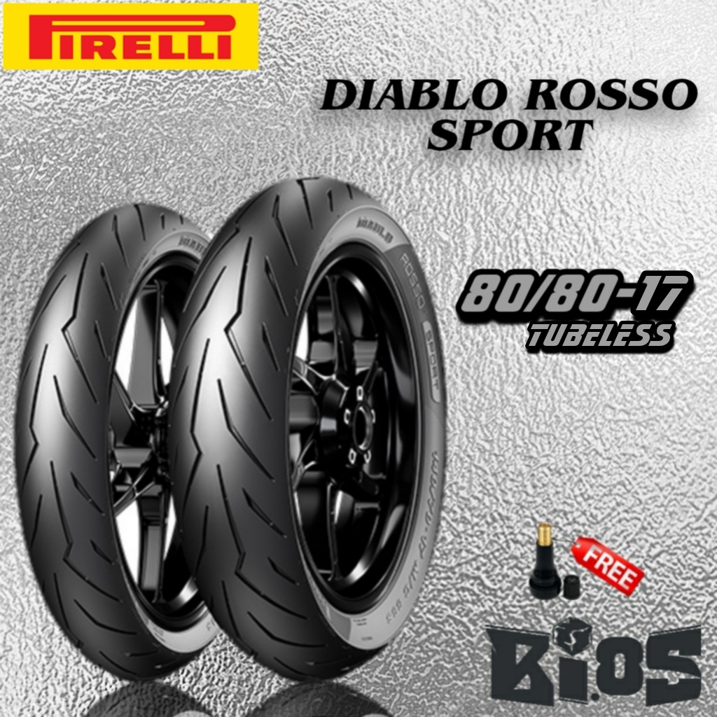 BAN PIRELLI DIABLO ROSSO SPORT TUBELESS RING 17 UKURAN 70/90-17 | 80/80-17 | 80/90-17 | 90/80-17 | 100/80-17 | 110/70-17 | 120/70-17 | 130/70-17 | 140/70-17 | 150/60-17 BAN RACING SOFTCOMPOUND BEBEK MOTORSPORT SUPERMOTO KLX CRF R15 R25 GSX NINJA