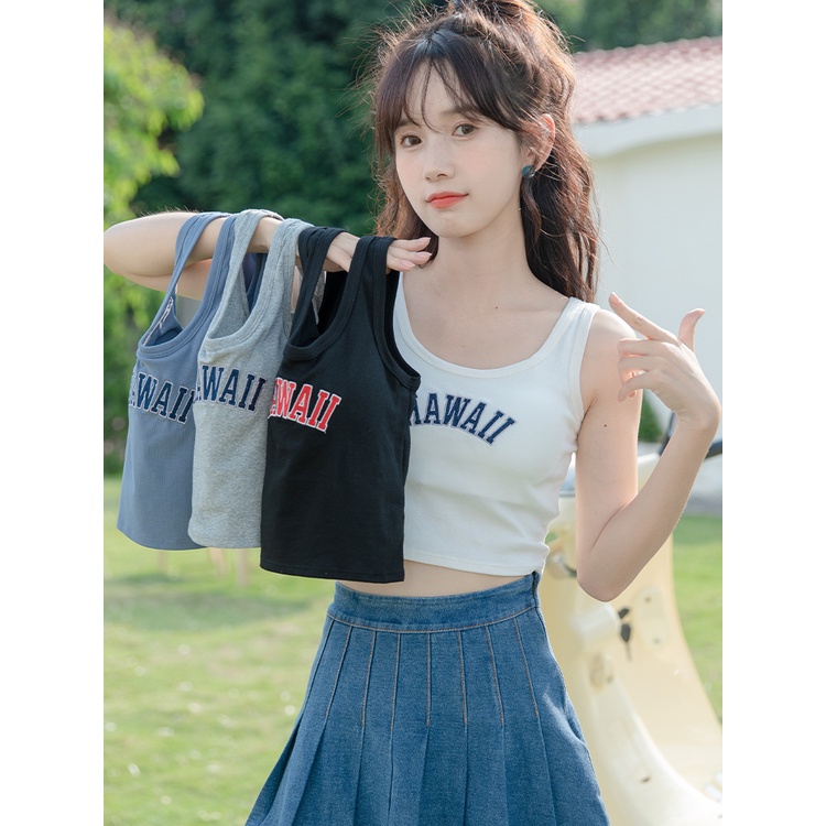 【 Bra Mall 】BM-359 Hawaii Summer Tanktop With Cup Bra