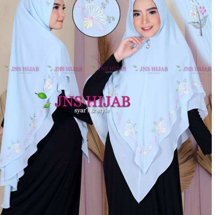 [KTB.18De22ᵟ] namira BORDIR/khimar bordir/hijab syari 2 layer/jilbab ori JNS