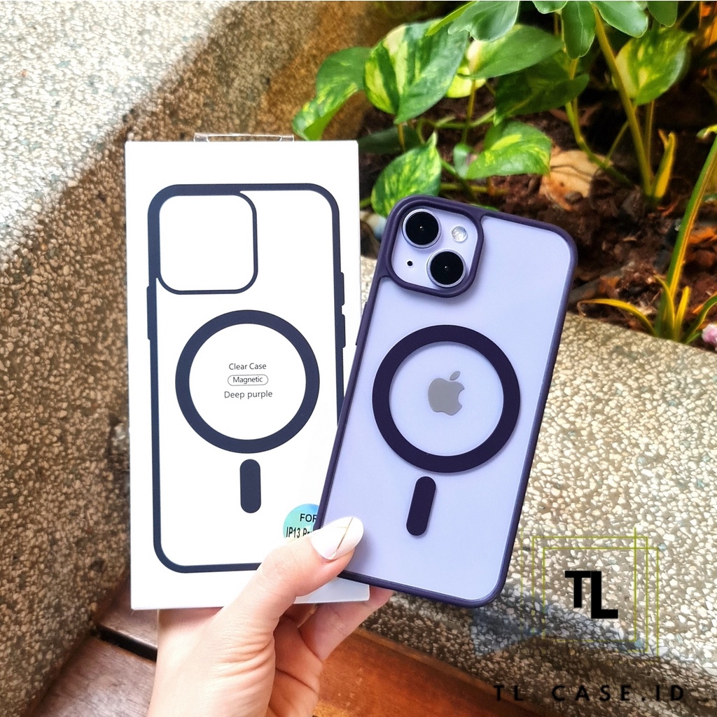 PMAG - IPHONE X XS XR XS MAX 11 11 PRO 11 PRO MAX 12 12 PRO 12 PRO MAX 13 13 PRO 13 PRO MAX 14 14 PRO 14 PRO MAX 14 MAX 14 PLUS | MAGSAFE FULL DEEP PURPLE MATTE CASE ANTI KUNING CLEAR ACRYLIC