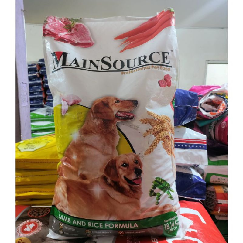 EXPEDISI Makanan Anjing MainSource Adult Lamb And Rice Formula Kemasan 18,14KG Dog Food