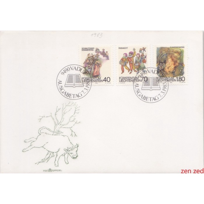 

A641 Prangko Liechtenstein FDC 1983 Carnivals 1 Pcs