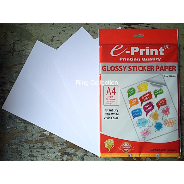 

best produk!!!!!Kertas Stiker Glossy A4-paling di minati