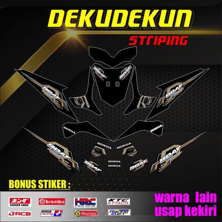 Striping Sticker Decal Stiker Honda All Beat Karbu Old Lama Variasi Custom Model Ori Tahun 2008 - 20