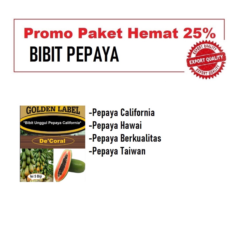 Promo Bibit Pepaya California,Pepaya Hawai,Pepaya Berkualitas,papaya Taiwan