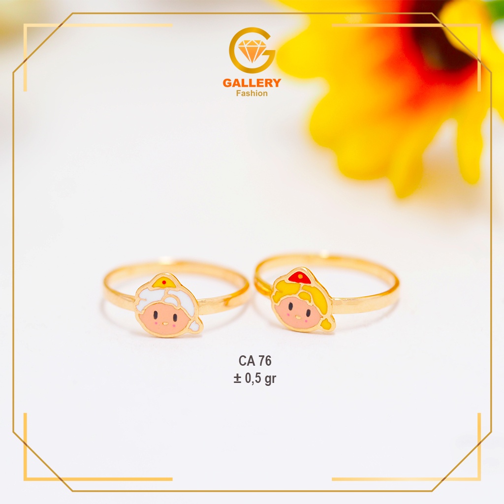 CINCIN ANAK BAYI DAN BALITA EMAS ASLI KADAR 300 / 6K DAN 375 / 8K KODE CA 76 SERIES PRINCESS ELS RAM