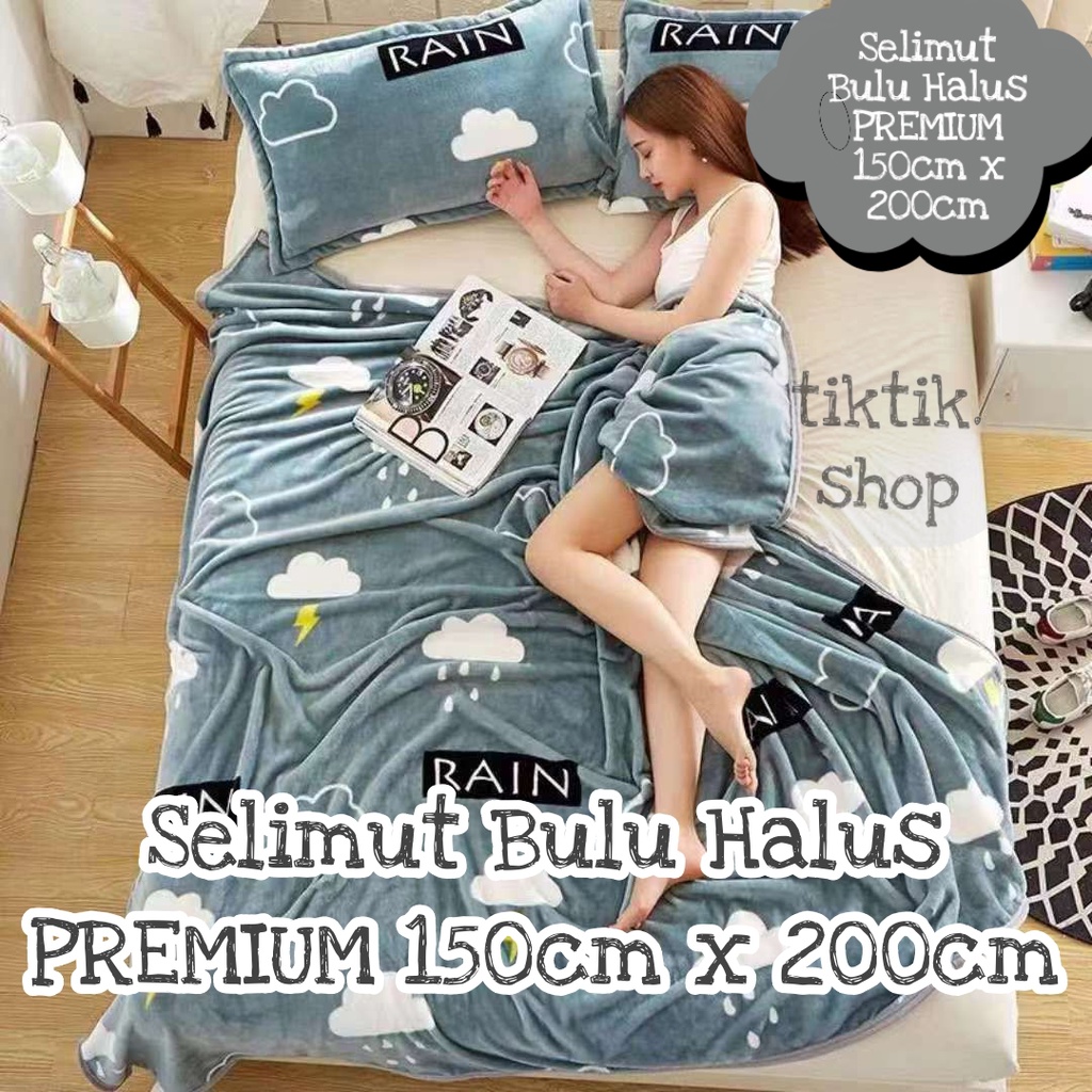 Selimut Bulu Halus PREMIUM 150cm x 200cm Motif Dewasa Aesthetic Blanket Termurah Terlaris Berkualitas