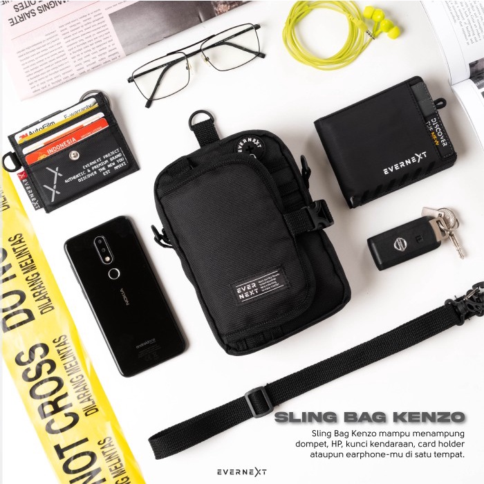tas selempang pria  Tas Handphone Mini Pria Sling Bag HP Tas Selempang HP Cowok Distro(G9G5) Polos S