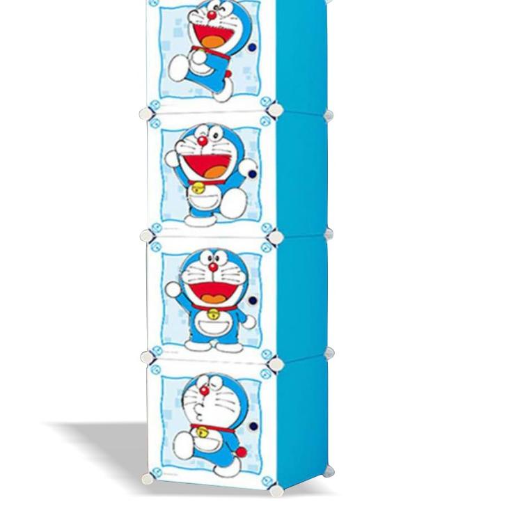 Sangat Nyaman.. Lemari Plastik Portable 4 Susun Karakter Lemari Pakaian Anak Minimalis Lemari Plasti
