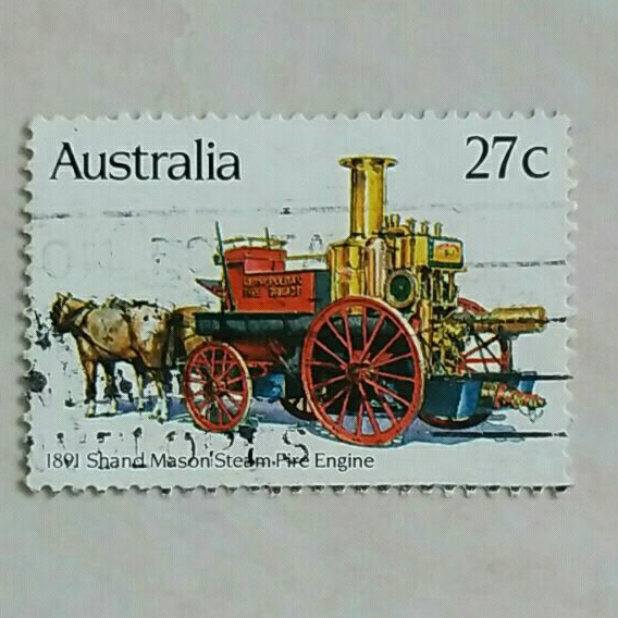

(AD) Perangko Australia 1983 Historic Fire Engines - Shand Mason Steam Fire Engine, 1891 27c Used