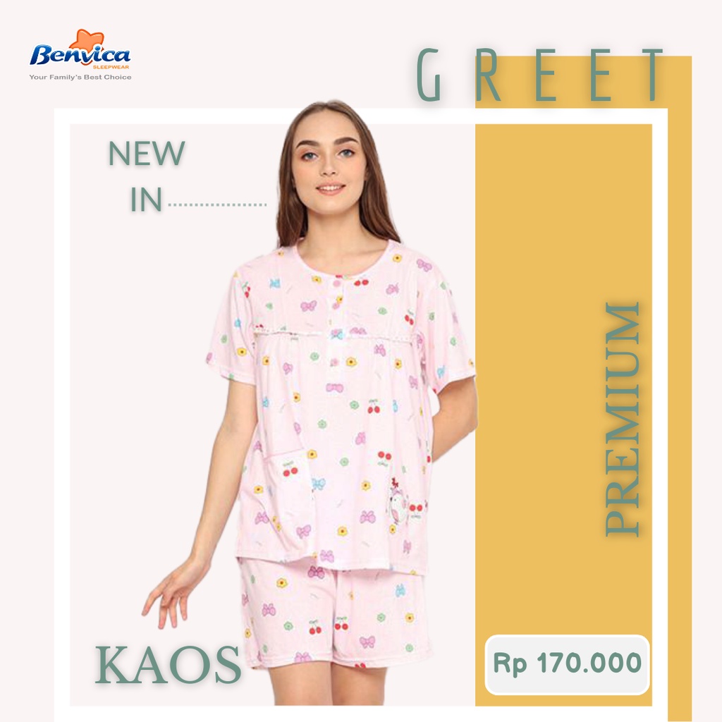 BAJU TIDUR CELANA PENDEK KAOS PREMIUM GREET - A