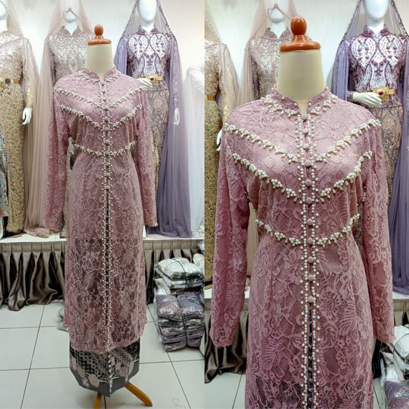 kebaya ibu besan model/ tunik mutiara / atasan ajah/ size  M Ld 95. size L , Ld 100.size. XL LD 110 size XXL LD 120 /