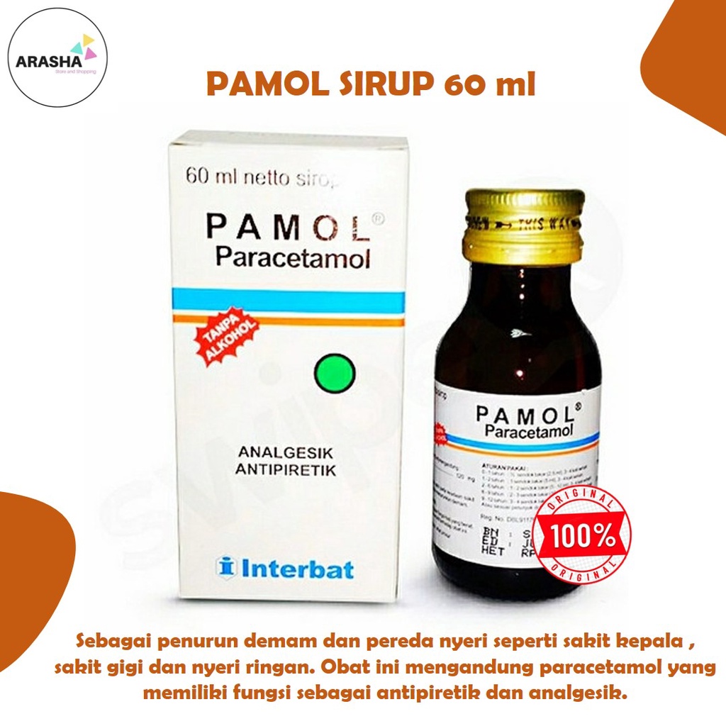 Jual PAMOL PARACETAMOL SIRUP 60 ML Obat Penurun Demam/Penurun Panas