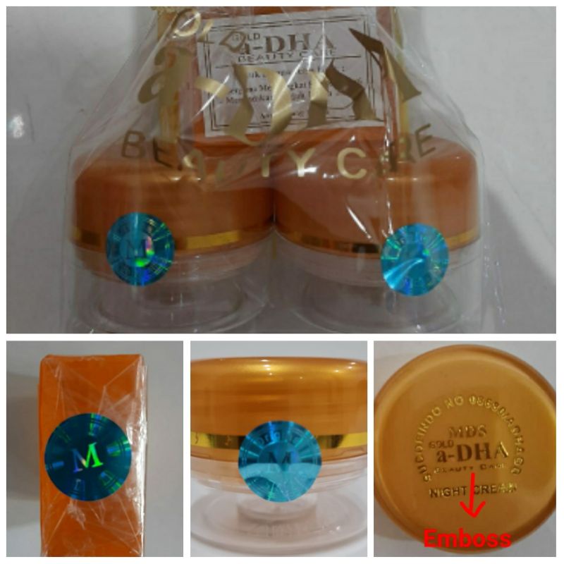 ADHA GOLD Holo MDS Biru / Cream a-DHA Gold MDS Holo Biru Emboss Original