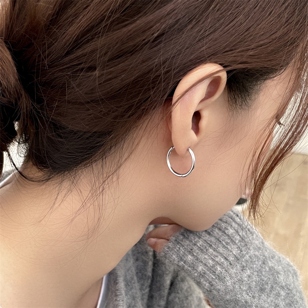 YEEZII Anting Vintage Emas Perak Untuk Wanita Hypoallergenic Hoop Earring Perhiasan Y2K Aksesoris