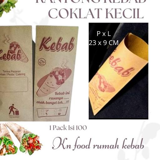 

Baru 레 Dus Kantong Kebab coklat Kecil isi 100 pcs Stok