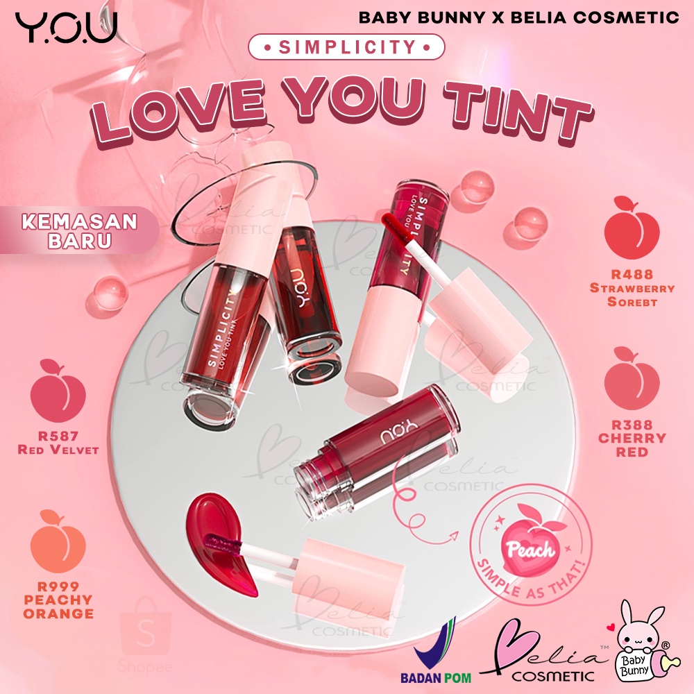 ❤ BELIA ❤ YOU Love You Tint (NEW PACKAGING) | The Simplicity Y.O.U Makeups Make up Cosmetics Lip Tint Liptint BPOM