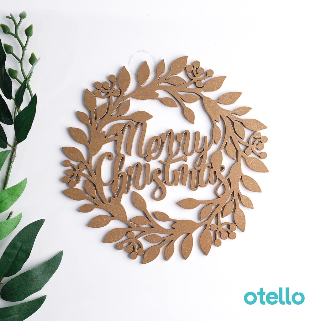 Otello Hiasan Natal Christmas Wreath Dekorasi Dinding Gantungan Pintu Merry Christmas Hiasan Xmas