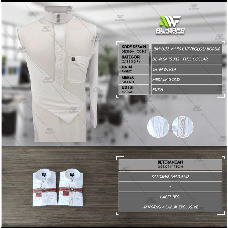 GAMIS SAUDI BORDIR AL-WAFA MEDIUM GOLD