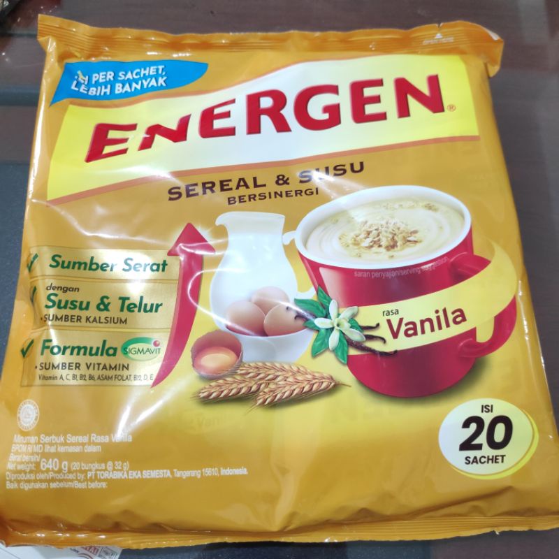 

Energen cereal vanila isi 20 sachet