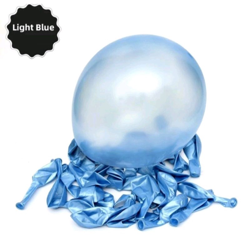 BALON CHROME 12INCH ISI 10 PCS BALON LATEX METALIK