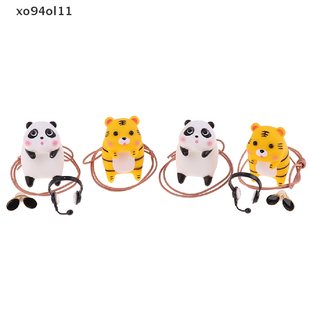 Xo Cute Hiasan Interior Mobil Liontin Macan/Panda Dengan Kacamata Dan Earphone OL