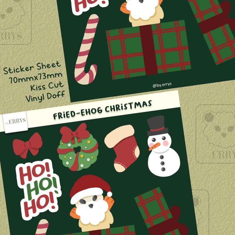 

Sticker Fried-Ehog Christmas