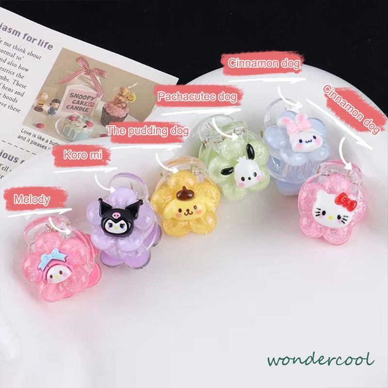 Jepit Rambut Bunga Transparan Cinnamoroll Kuromi Teenage Student Cartoon Sweet Hair Clip-Won