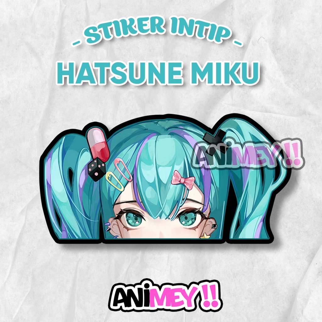 

Stiker Intip Miku Hatsune / Sticker Anime Waterproof
