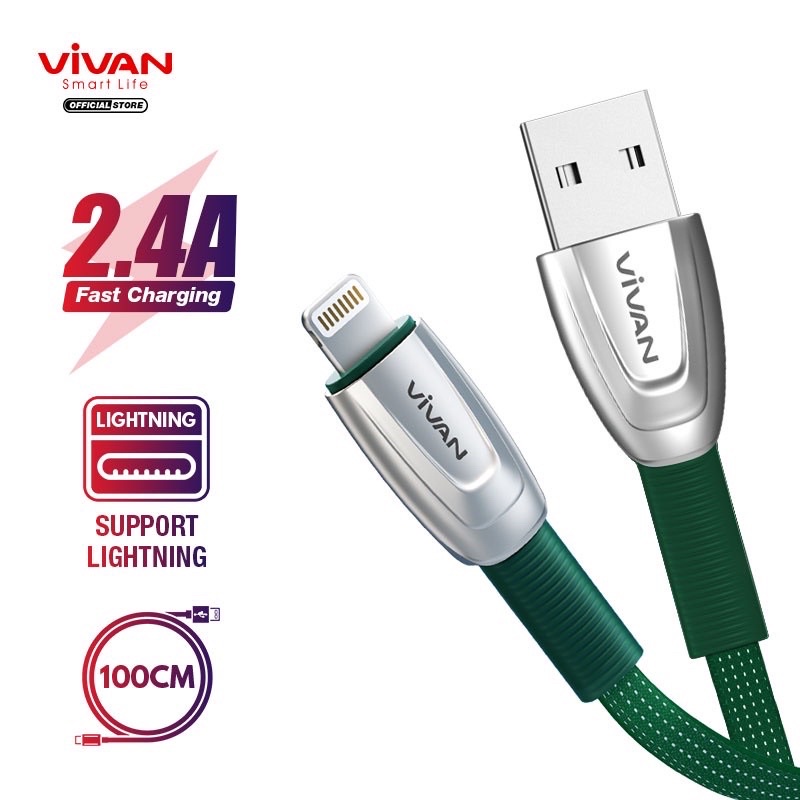 (VIVAN) Kabel Data iphone usb Lightning Fast Charging 2.4A iphone 6 6s 6+ 7 7+ X XS XR [B-TKL]