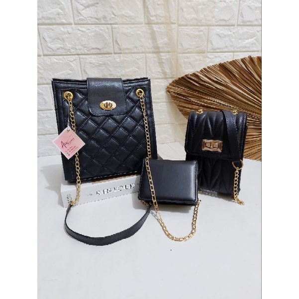 3 pcs Paket usaha ELLEN RACEL DOMPET tas wanita selempang