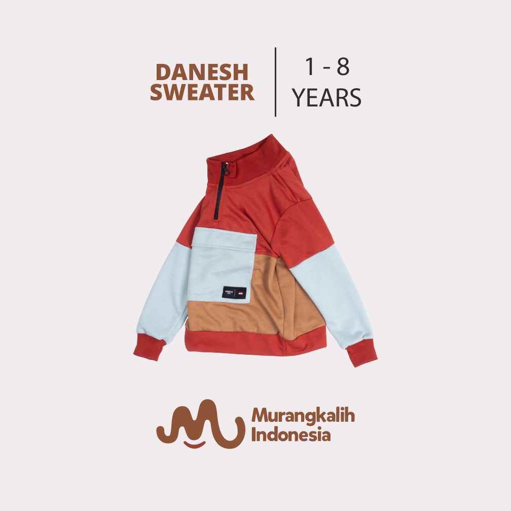 MURANGKALIH - DANESH SWEATER | Jaket Anak Full Color Berseleting Cewe Cowok Untuk Olahraga Dan Bermain Best Seller Untuk Umur 1 - 6 Thn