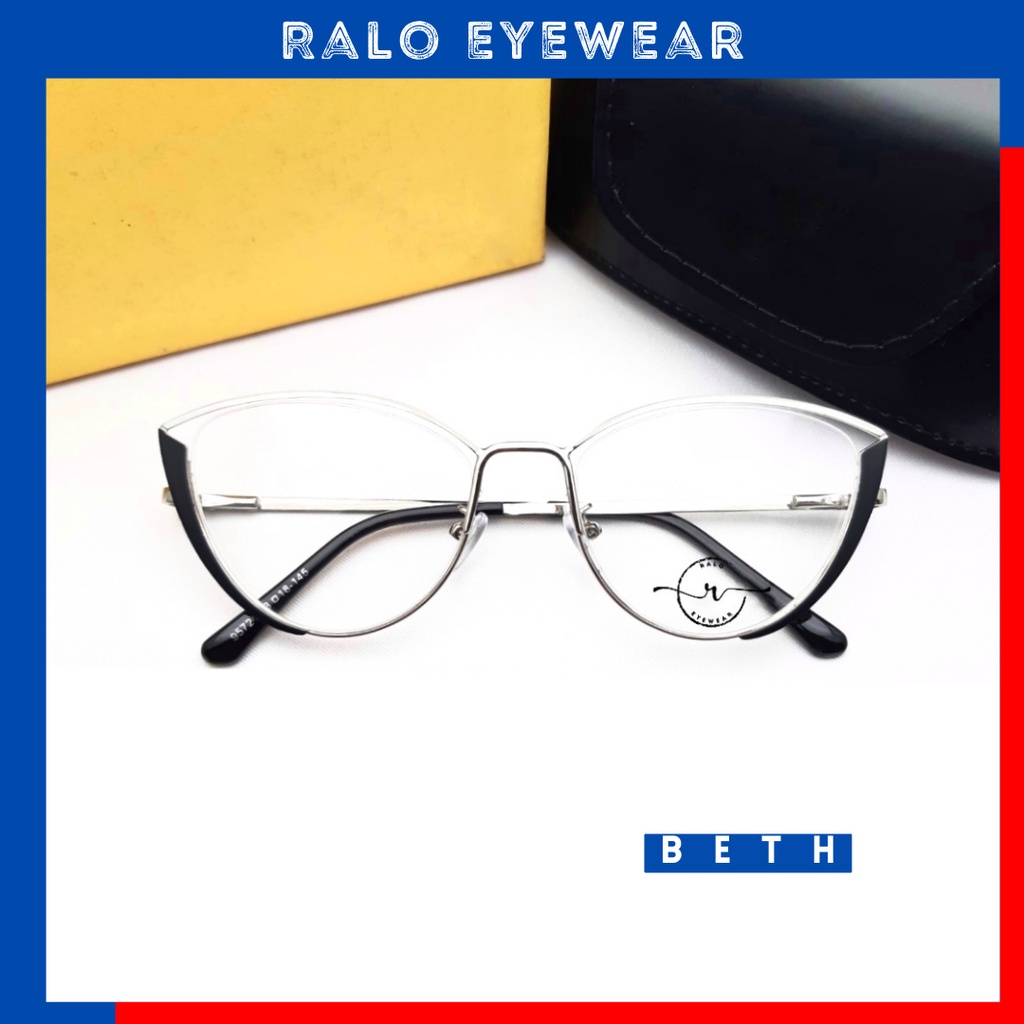 Kacamata BETH frame cat eye wanita bahan metal besi - 95721