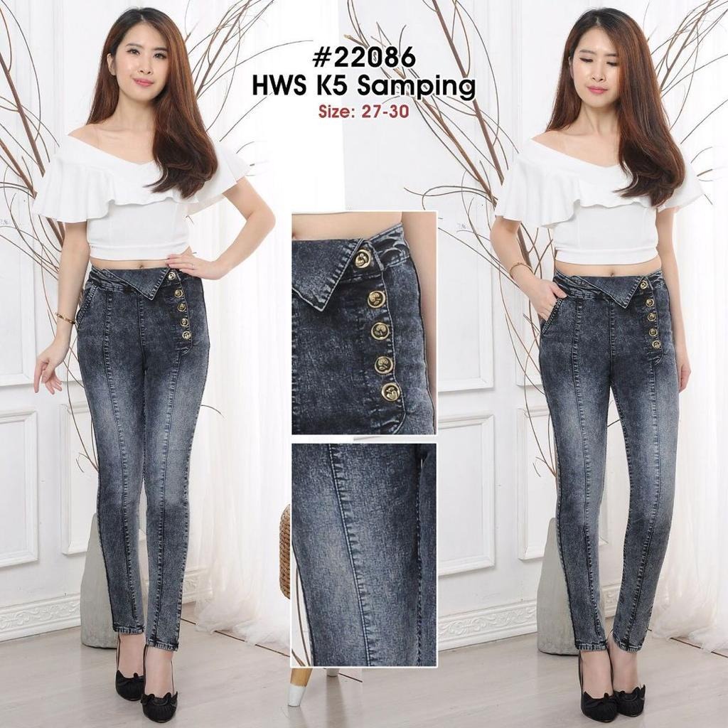 VANILA HIGHWAIST JEANS KANCING 5  // CELANA HIGH WAIST KANCING 5 PREMIUM SAMPING