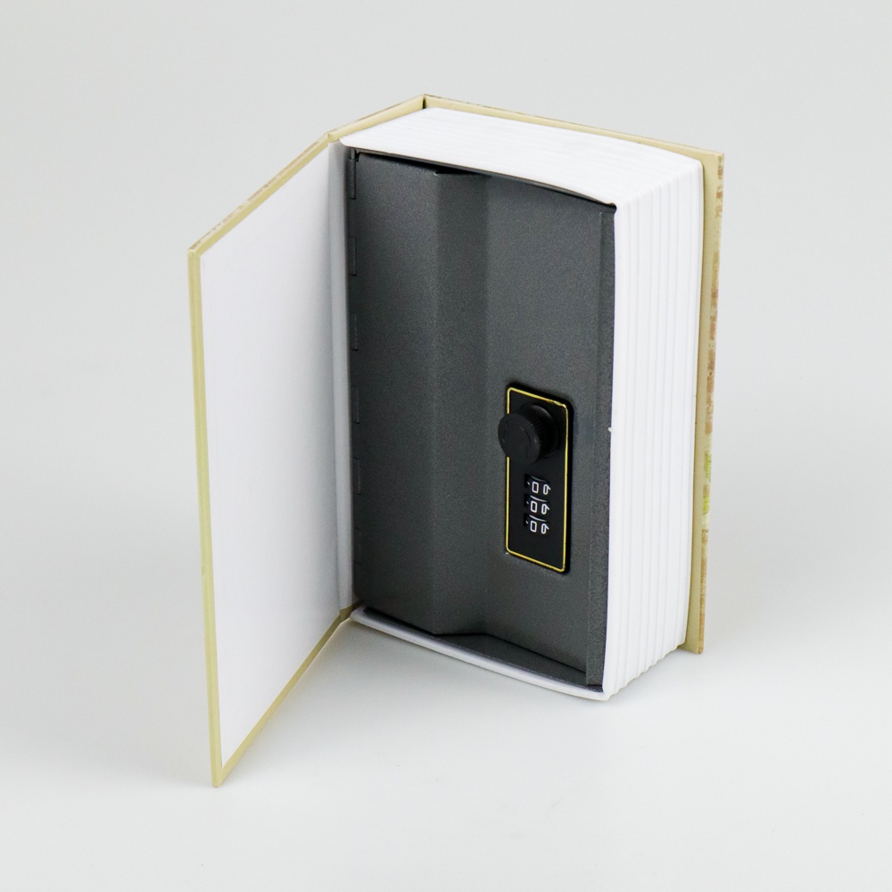 HOMESAFE Kotak Penyimpanan Uang Model Buku Novel Size S Security Box Key Lock - Brown / Brankas Uang / Tempat penyimpanan Barang / Celengan Uang
