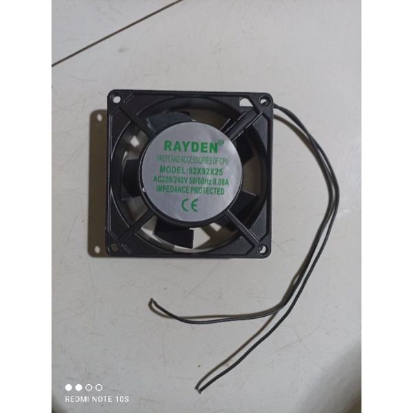 AXIAL FAN Cooling Fan RAYDEN Metal 9.2x9.2cm 220V AC - Kipas Angin Besi Kotak Cool Fan 9.2cm x 9.2cm