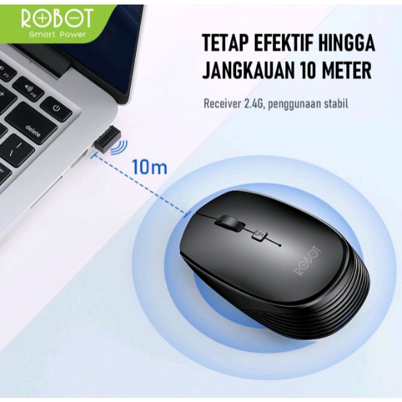 Mouse wireless ROBOT Receiver USB untuk PC