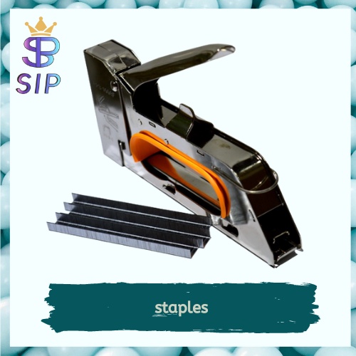 

Gun Tacker Staples Staple Stapler Tembak Kertas Kayu Jok 13/4-6-8mm