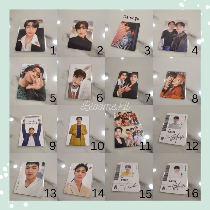 MONSTA X PHOTOCARD Shownu Wonho Kihyun Hyungwon Changkyun Group Fancon The Clan Fantasia Gambler Obs