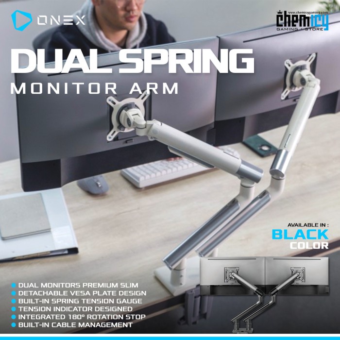 ONEX MR4924D MONITOR ARM DUAL SPRING BRACKET STAND VESA MOUNT