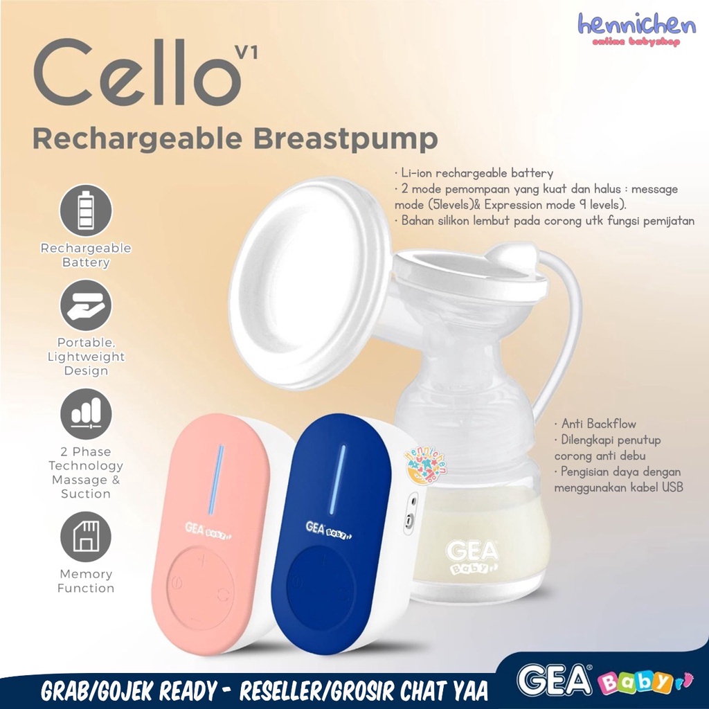 GEA BABY CELLO V1 RECHARGEABLE BREASTPUMP / POMPA ASI ELEKTRIK