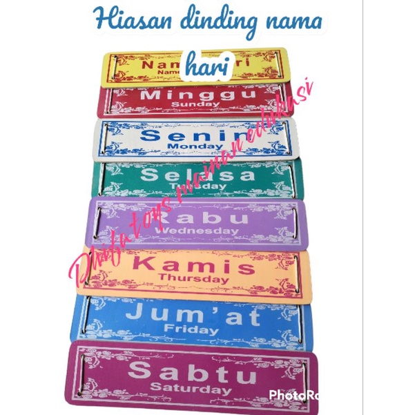 APE Dinding Nama Hari - Mainan Hiasan Dinding | Mainan Edukasi Alat Peraga Anak TK/Paud