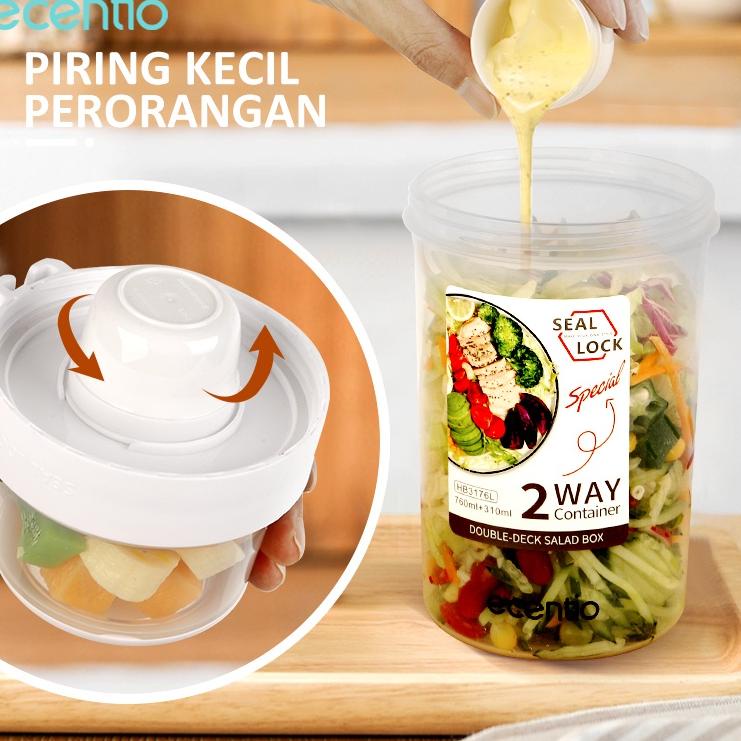 Pasti Kekinian ecentio Tempat Mpasi food container box toples 300+500ml sendok BPA free