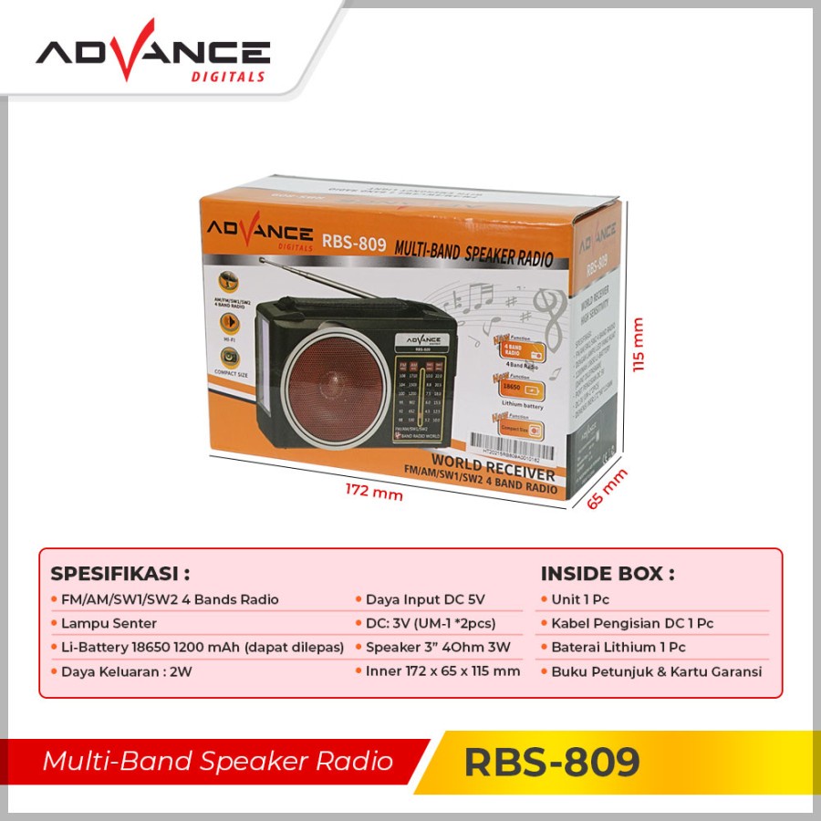 radio advance rbs 809 rbs809 radio jadul radio kuno ORI BERGARANSI RESMI