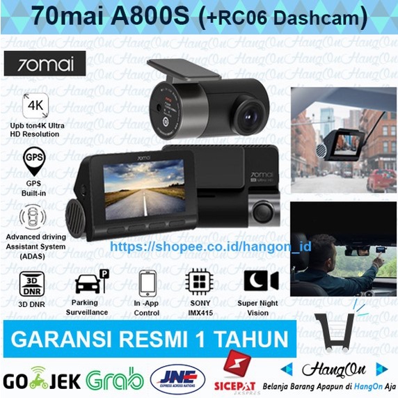 70mai A800S 4K DashCam WiFi GPS ADAS Smart Dash Camera Cam Car A800S