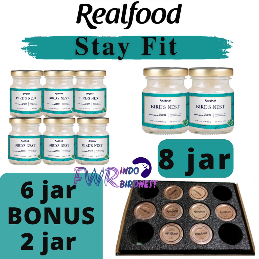 

REALFOOD STAY FIT 6 BONUS 2 JAR Minuman sarang walet