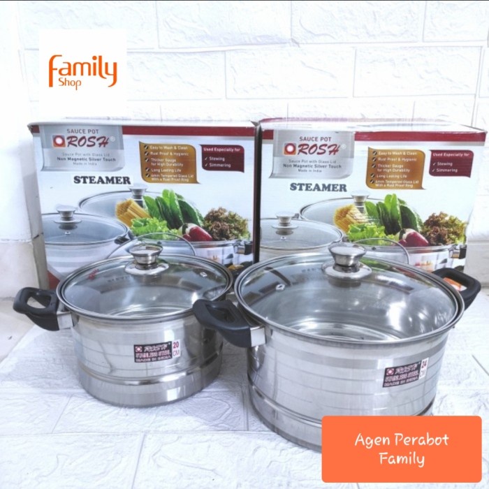 SAUCE POT ROSH 26 CM PANCI STEAMER SARANGAN KUKUS KUKUSAN LANGSENG ORI