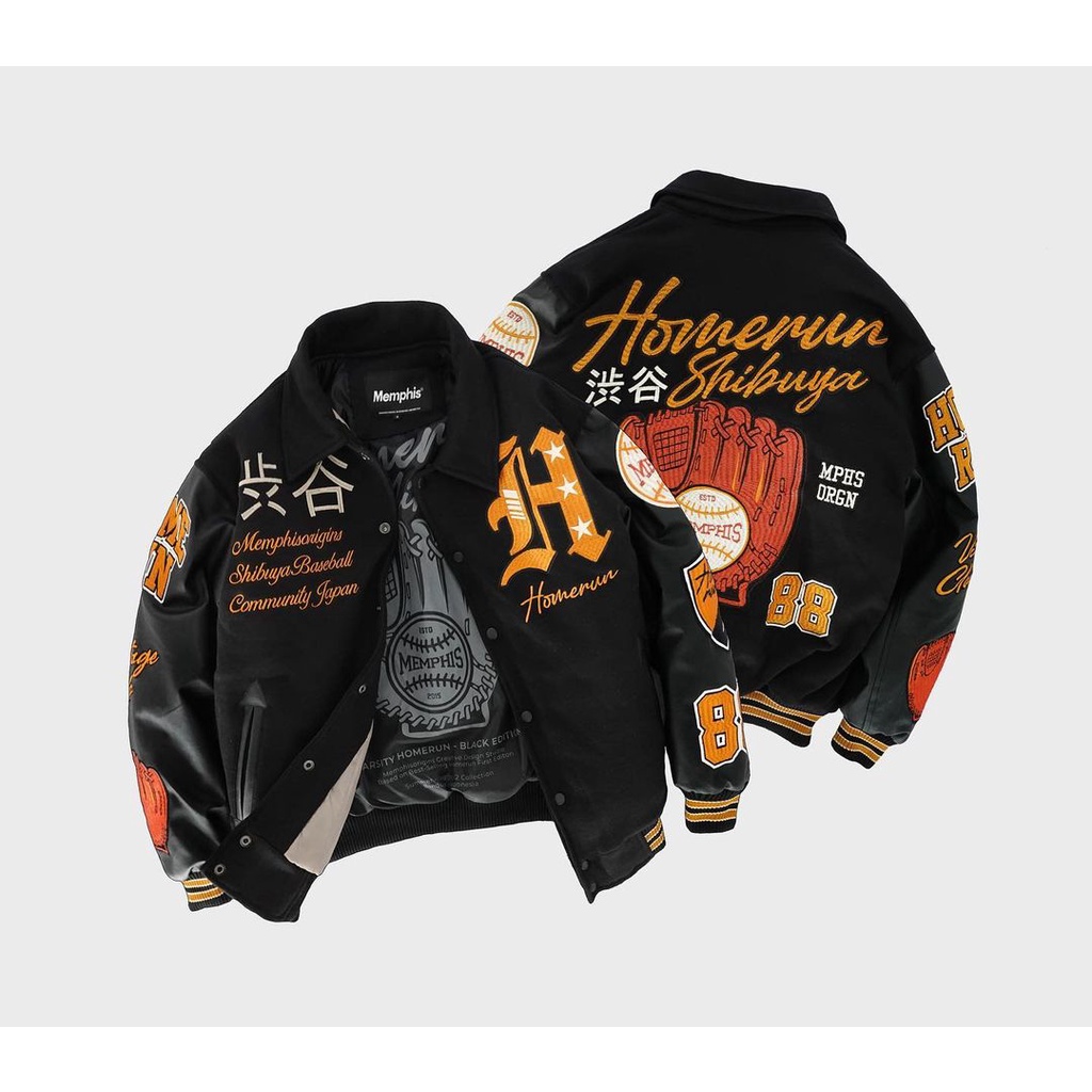 VARSITY JACKET - MEMPHISORIGINS HOMERUN BLACK [LIMITED EDITION]
